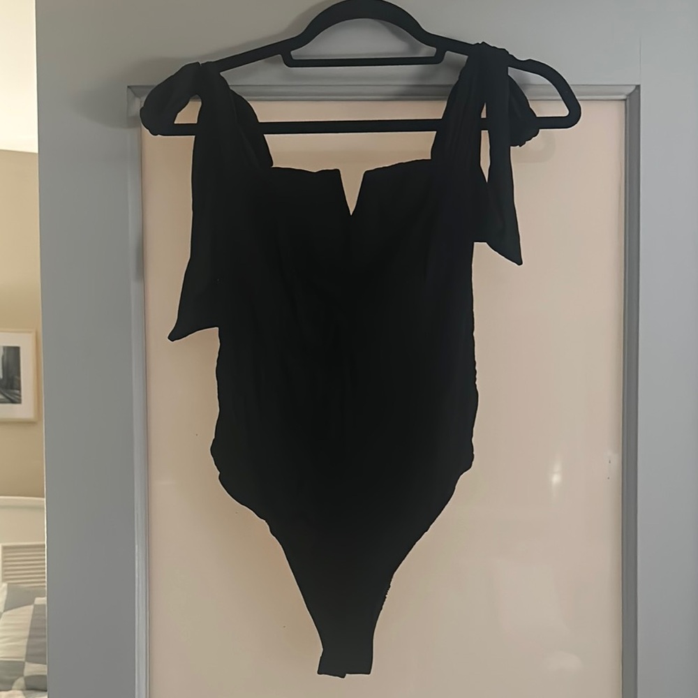 Black Off-Shoulder Bodysuit